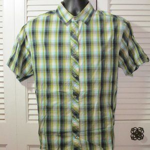 prAna Pearl Snap Plaid Shirt Men's M